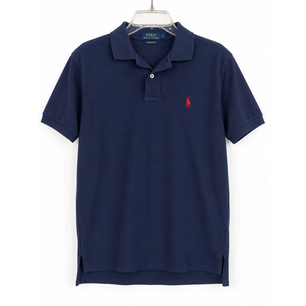 Polo Ralph Lauren Mens Navy Blue Classic Fit Short Sleeve Polo Shirt Large